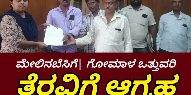 ಮೇಲಿನಬೆಸಿಗೆ ಗ್ರಾಪಂ| ಸರ್ಕಾರಿ ಗೋಮಾಳ ಜಮೀನು ಒತ್ತುವರಿ ತೆರವು ಮಾಡಲು ಆಗ್ರಹ